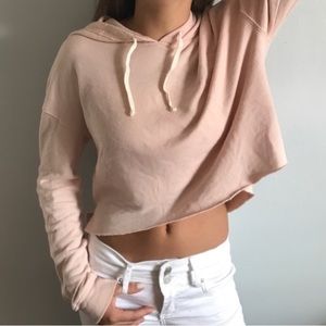 Pink HOLLISTER pullover sweatshirt hoodie crop top